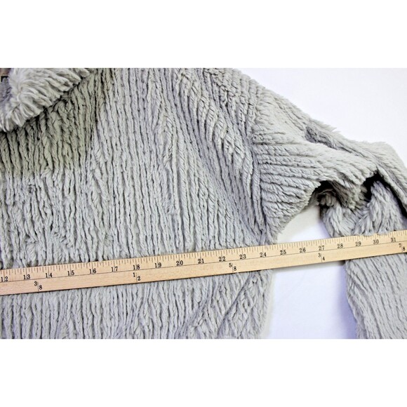 Cupio Blush XL Soft Gray Faux Fur Top Pullover Mock Neck Womens - Picture 8 of 12